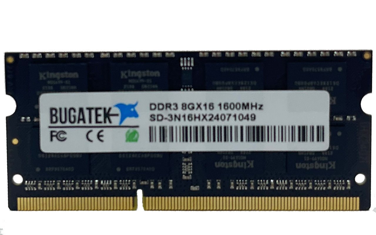 Bugatek 8GB DDR3 1600MHz Low NOTEBOOK Ram