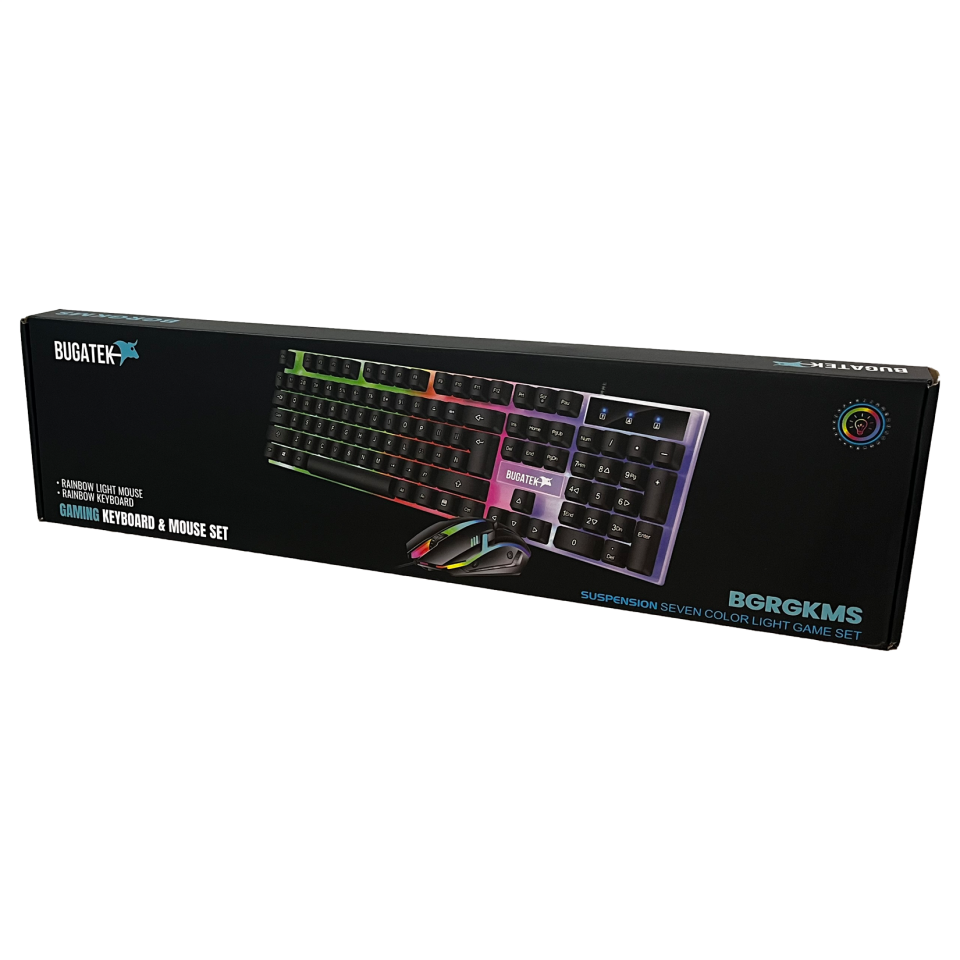 Bugatek BGRGKMS Gaming Aydınlatmalı Klavye + Mouse Q Set
