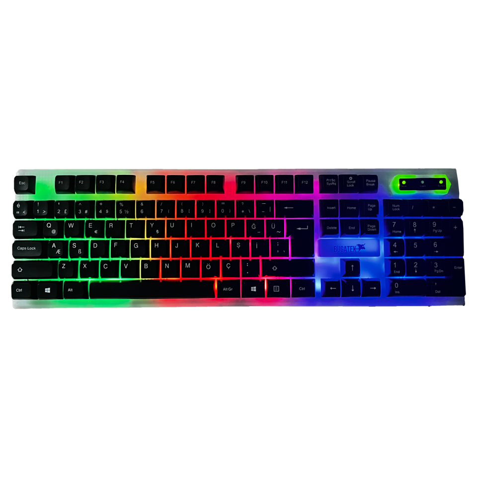 Bugatek BGRGKMS Gaming Aydınlatmalı Klavye + Mouse Q Set