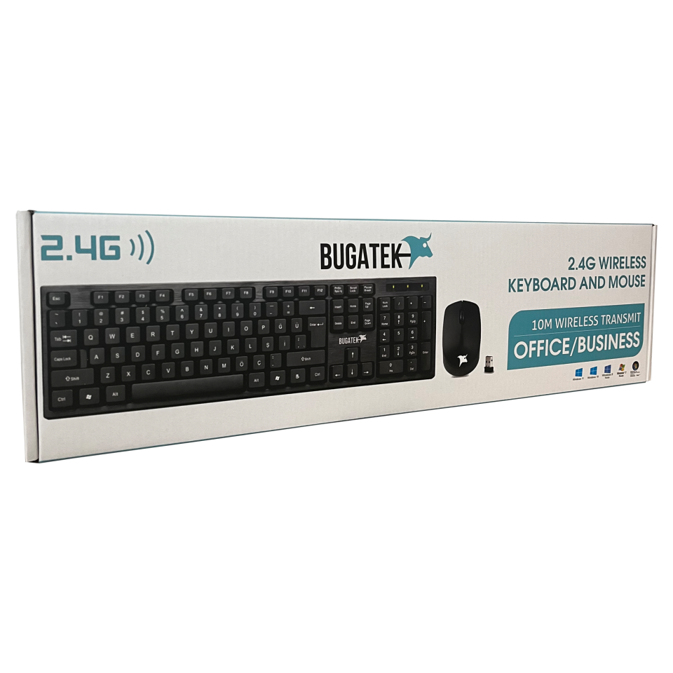 Bugatek BGKMS 2.4 Ghz 1600 Dpı Kablosuz Klavye + Mouse Set