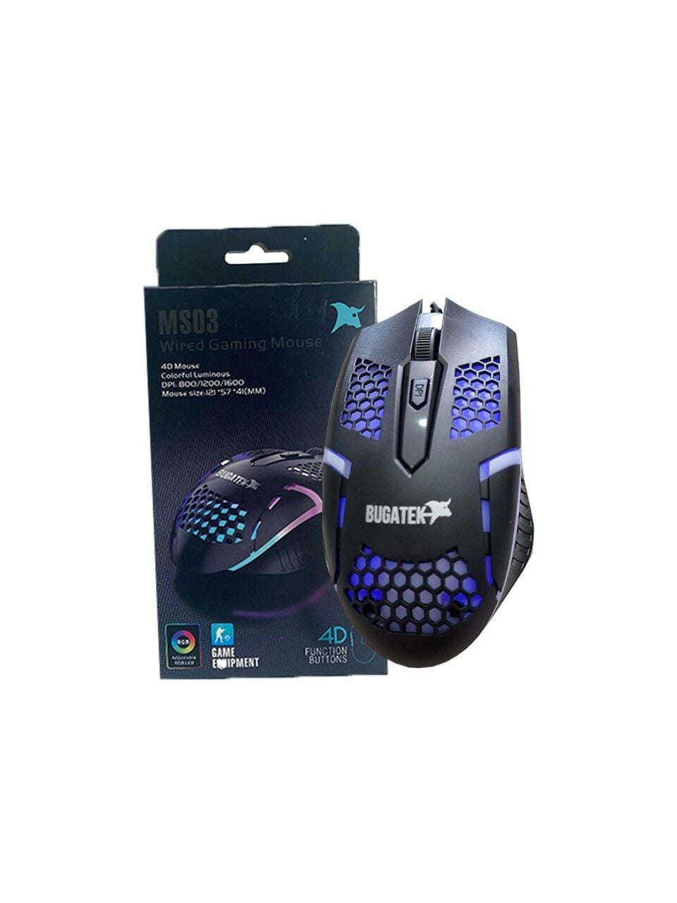 Bugatek MS03 Rgb 1600 Dpı Kablolu Gaming Mouse