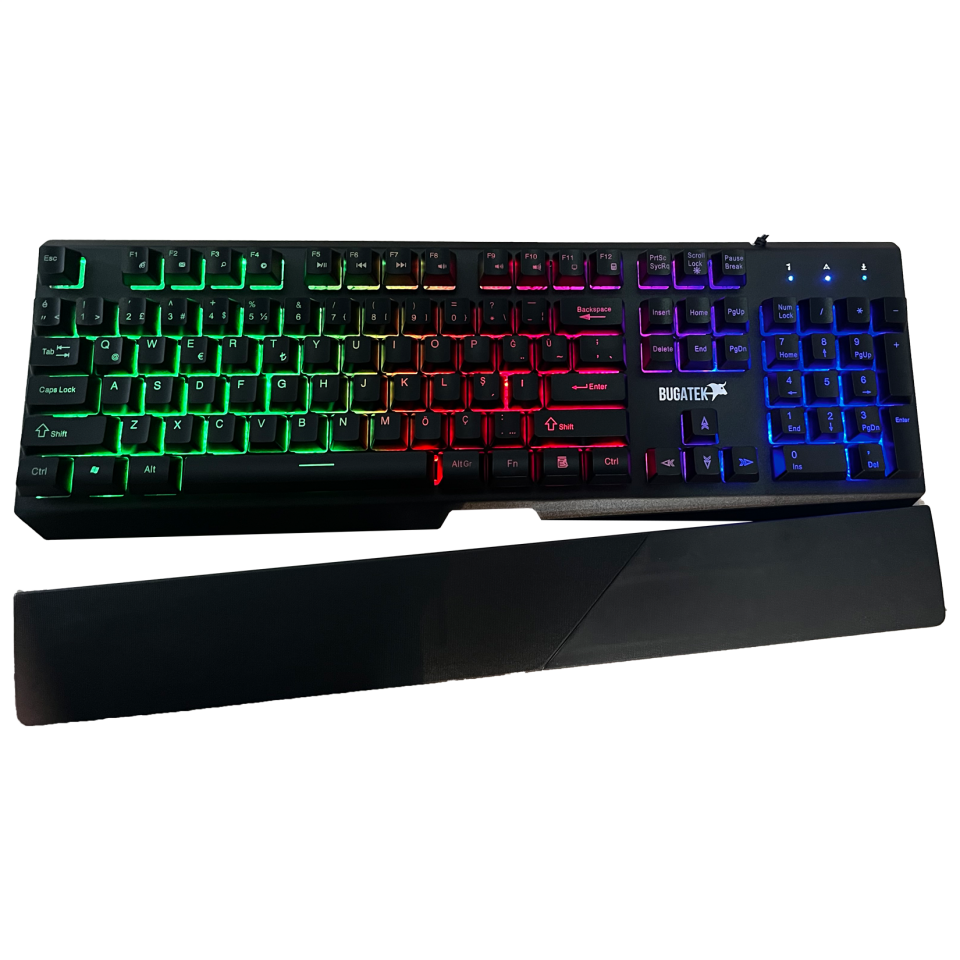 Bugatek BGGMNG Mekanik Hisli Rainbow Metal Gaming Klavye