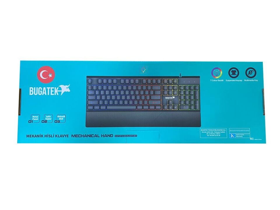 Bugatek BGGMNG Mekanik Hisli Rainbow Metal Gaming Klavye