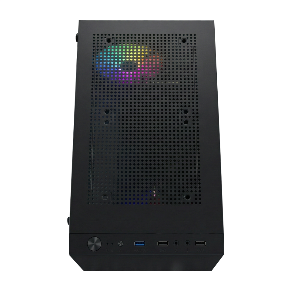 Bugatek ALÇURA 4x12cm Rainbow Mid Tower Mesh Tempered Cam Gaming Bilgisayar Kasası