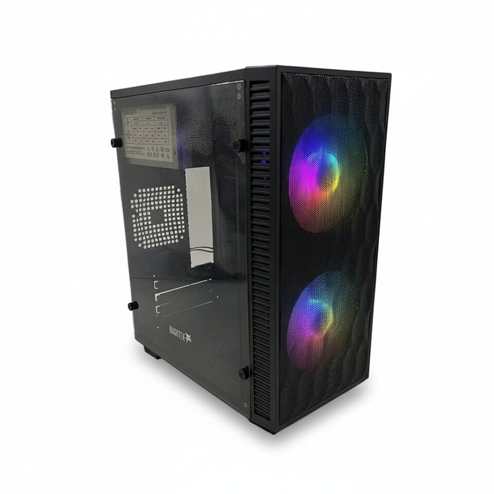 Bugatek BG2FNGM0 ÇİFT FANLI USB 3.0 Micro-ATX RGB Bilgisayar Kasası