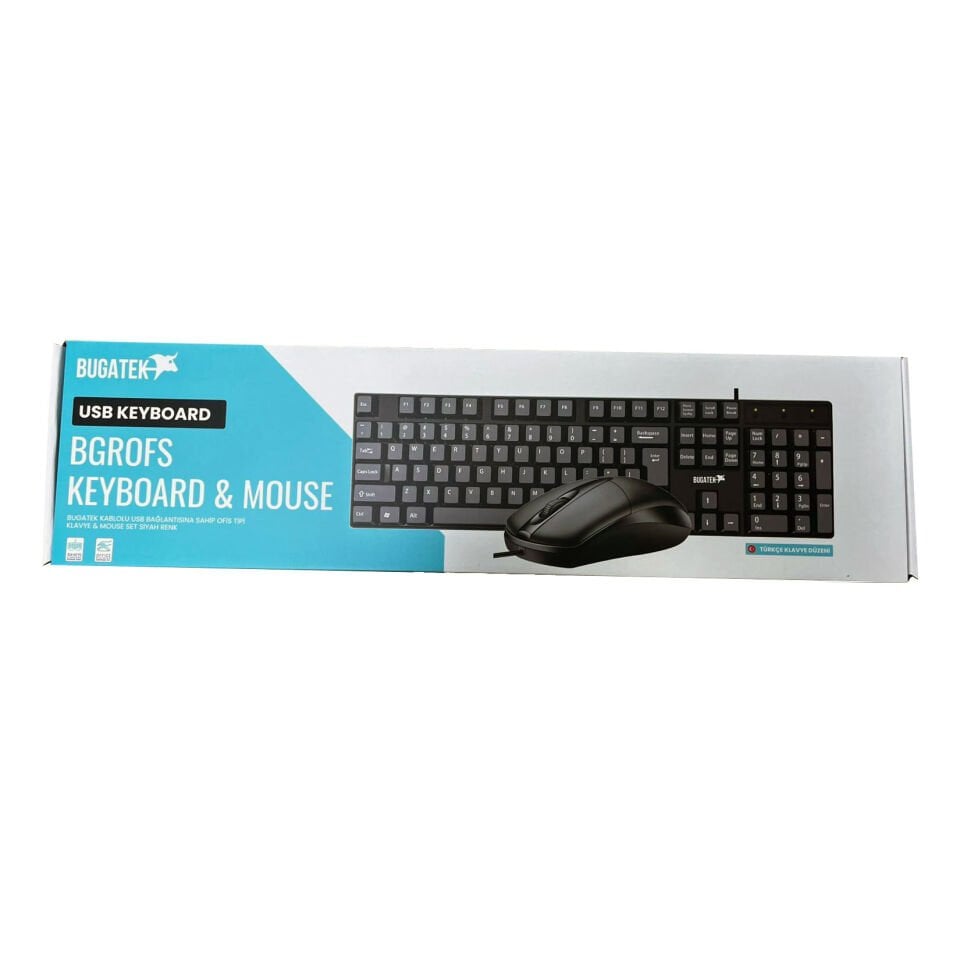 Bugatek BGROFS Kablolu Standart Klavye + Mouse Q Set