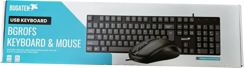 Bugatek BGROFS Kablolu Standart Klavye + Mouse Q Set