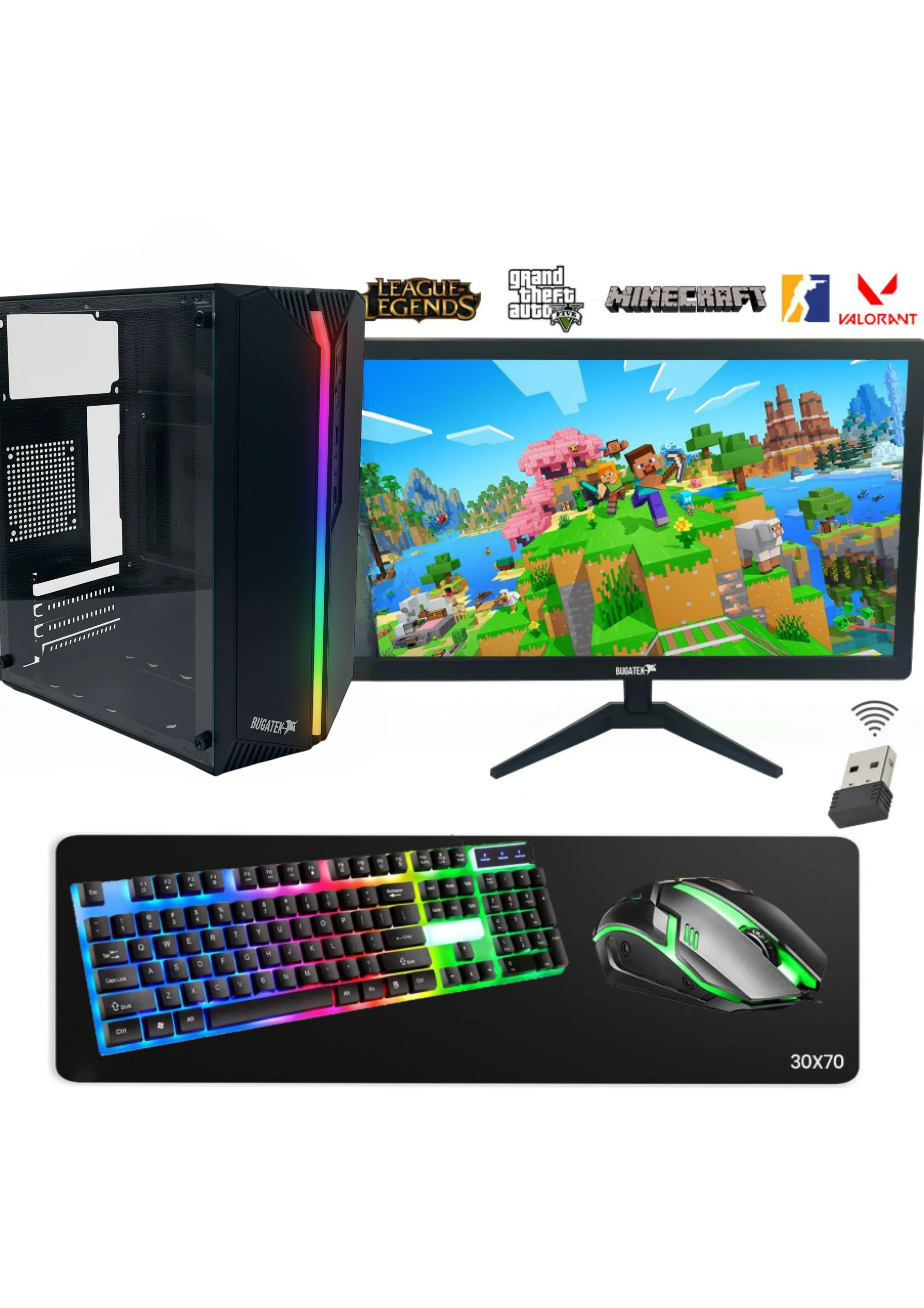 Bugatek GM45-2156  Intel i5 4570 16GB Ram 256GB SSD GT740 4GB  128Bit Ekran Kartı 21.5” Oyuncu Masaüstü Bilgisayar