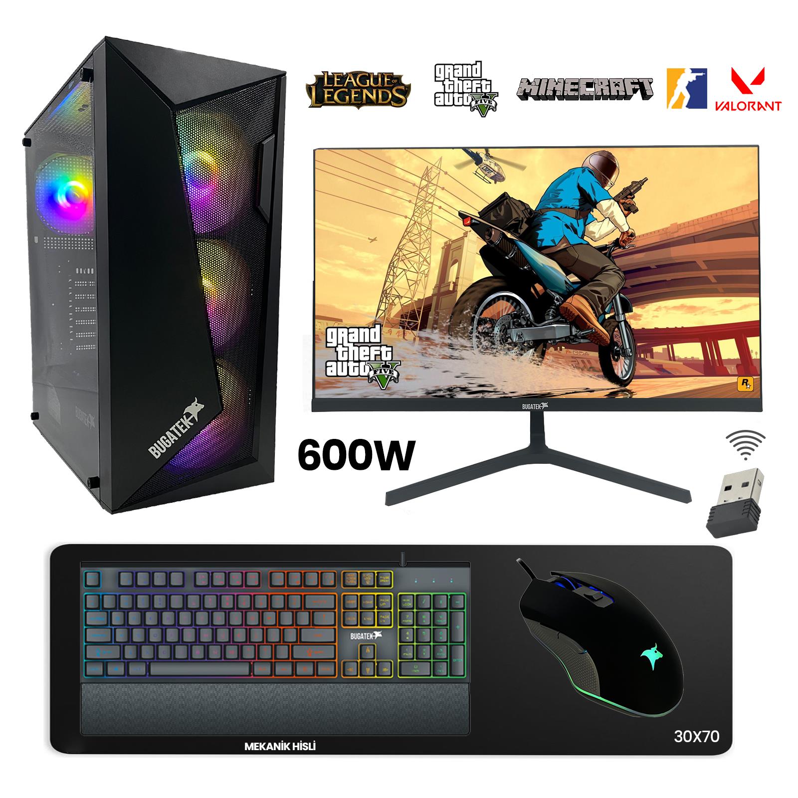 Bugatek GM12-2312   Intel i5 12400 16GB Ram 512 M2 SSD 4060 8GB  128Bit Ekran Kartı 23.8” 165Hz Oyuncu Masaüstü Bilgisayar