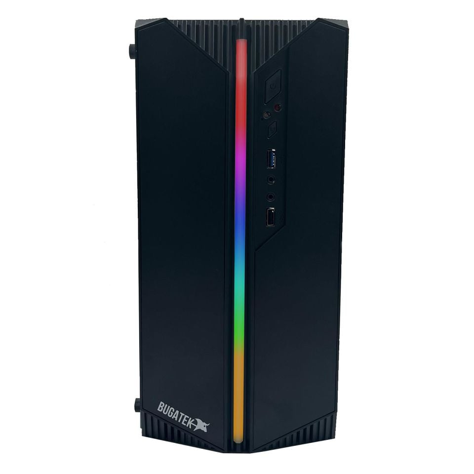 Bugatek BGYRGB USB 3.0 Micro-ATX RGB Temperli Cam Bilgisayar Kasası