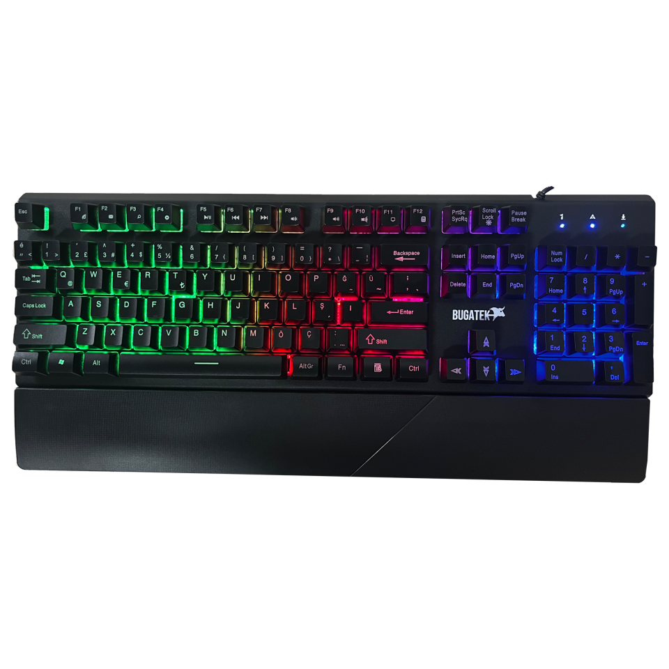 Bugatek BGGMNG Mekanik Hisli Rainbow Metal Gaming Klavye - SUNGUR-B7 Gaming Klavye Mouse Set