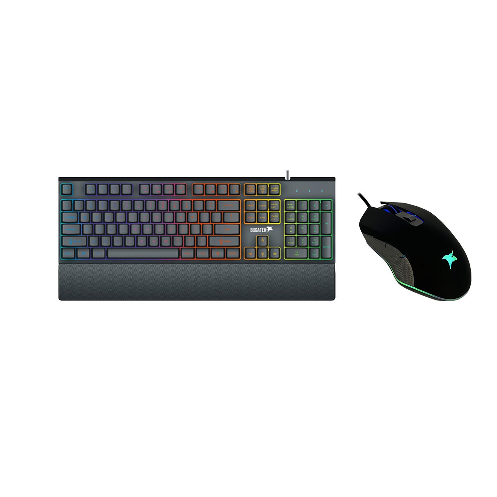 Bugatek BGGMNG Mekanik Hisli Rainbow Metal Gaming Klavye - SUNGUR-B7 Klavye Mouse Set