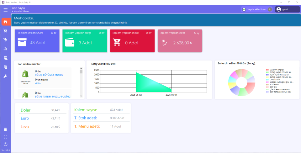 Batu Yazılım Sıcak Satış Barkod Programı Mağaza Programı, Ön Muhasebe, Cari, Stok, Veresiye (Versiyon 1)