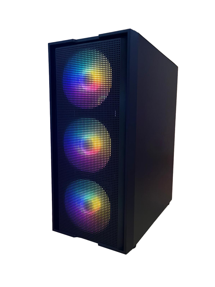 Bugatek Adagan 4x12cm 400W RAINBOW Mid Tower Tempered Cam Gaming Bilgisayar Kasası