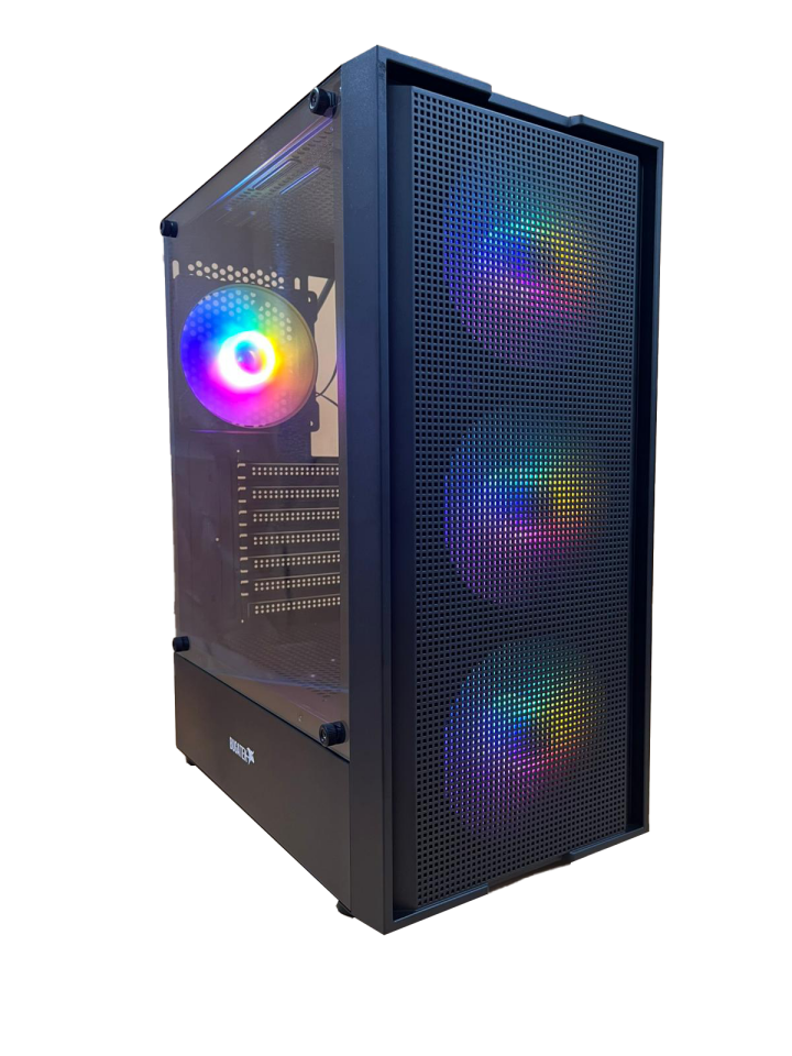 Bugatek Adagan 4x12cm 400W RAINBOW Mid Tower Tempered Cam Gaming Bilgisayar Kasası