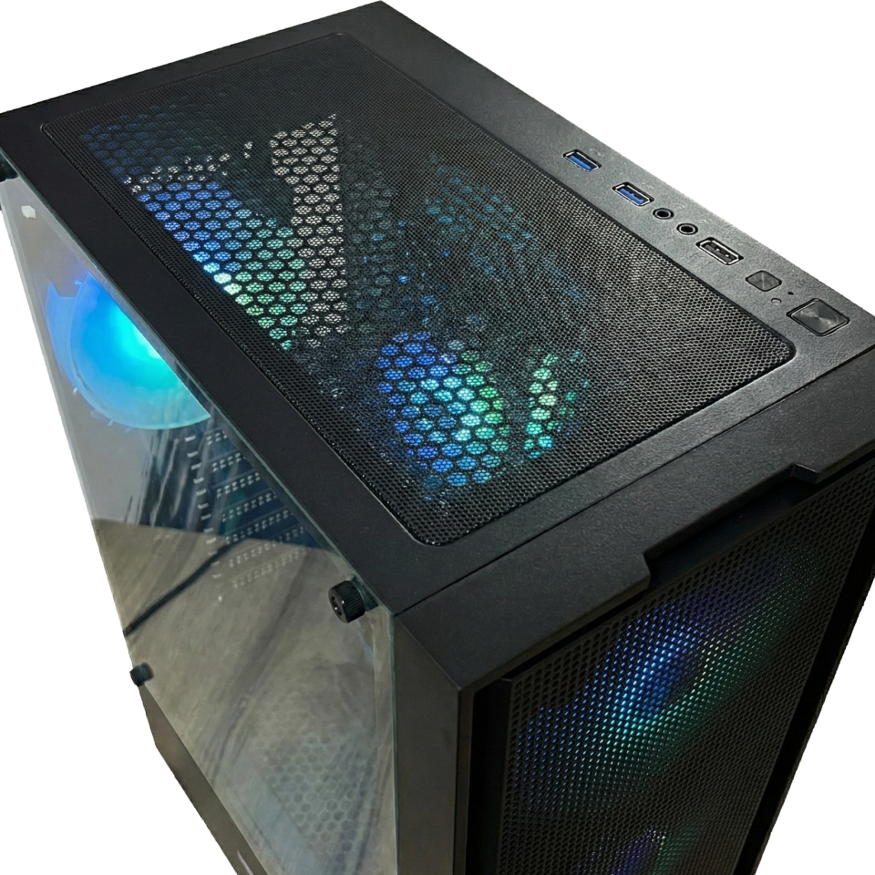 Bugatek Adagan 4x12cm RGB Değişen fan Mid Tower Tempered Cam Gaming Bilgisayar Kasası