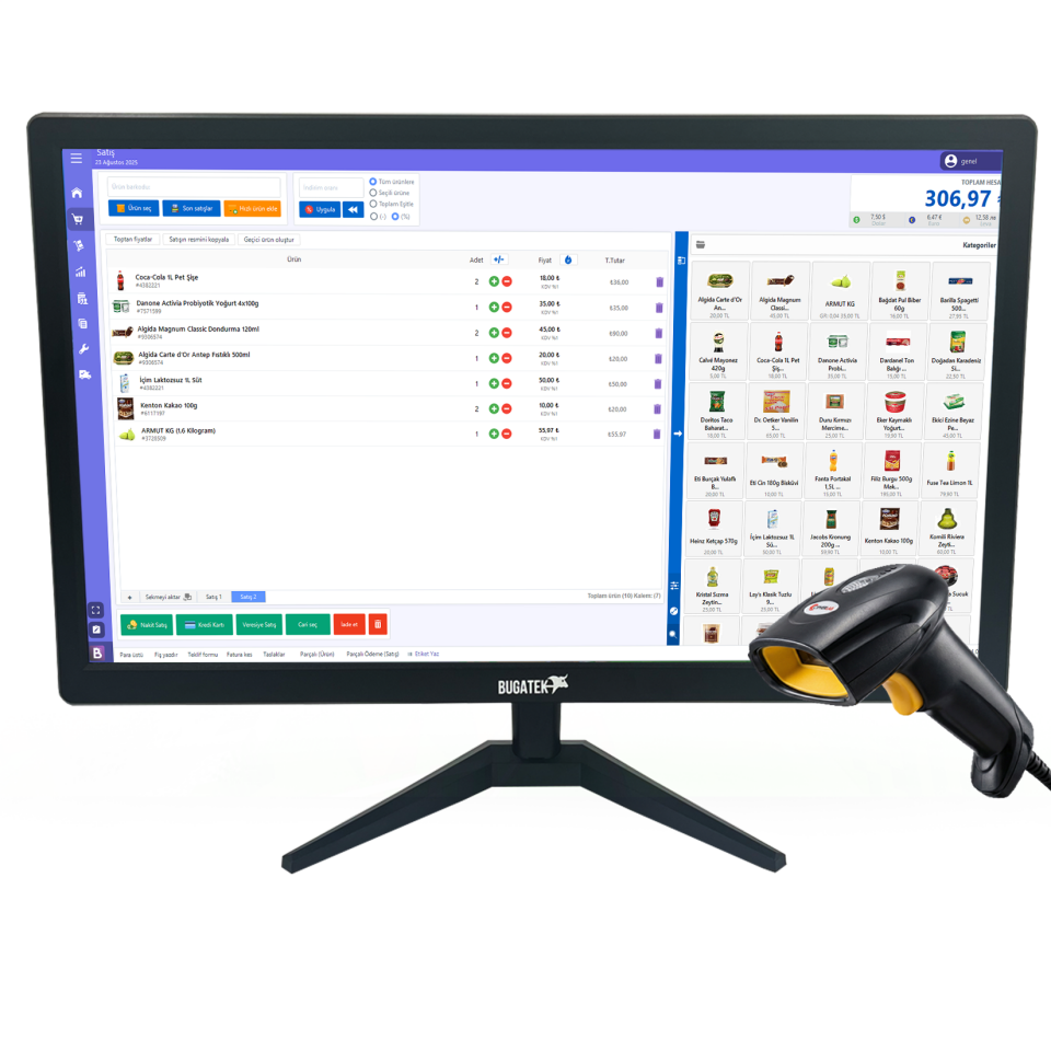 Batu Yazılım Barkodlu Satış Sistemi  i5 Masaüstü Bilgisayar  20” Monitör (v2 - Yıllık Lisans)