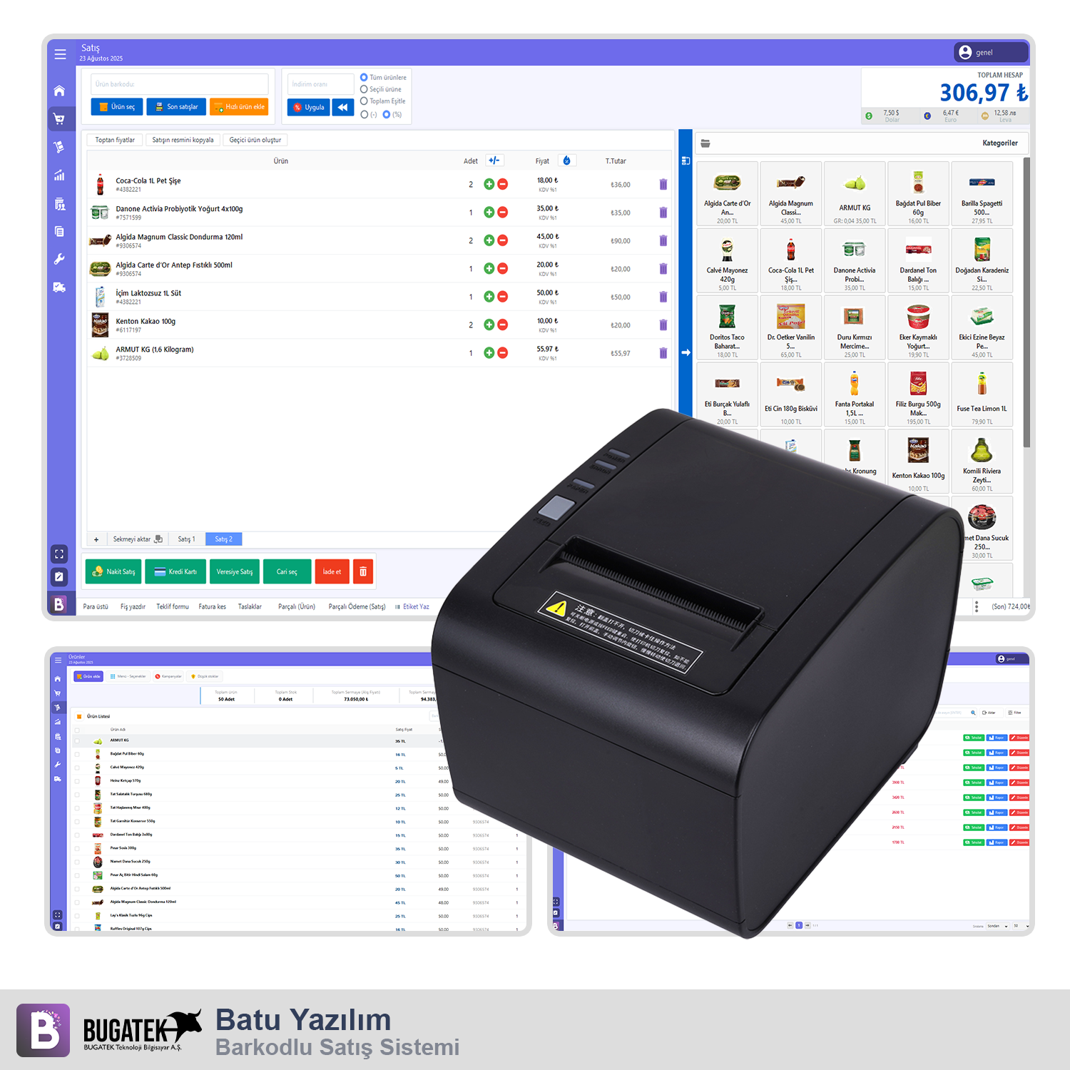Batu Yazılım Barkodlu Satış Sistemi + Fiş Yazıcı (v1 - Yıllık Lisans)