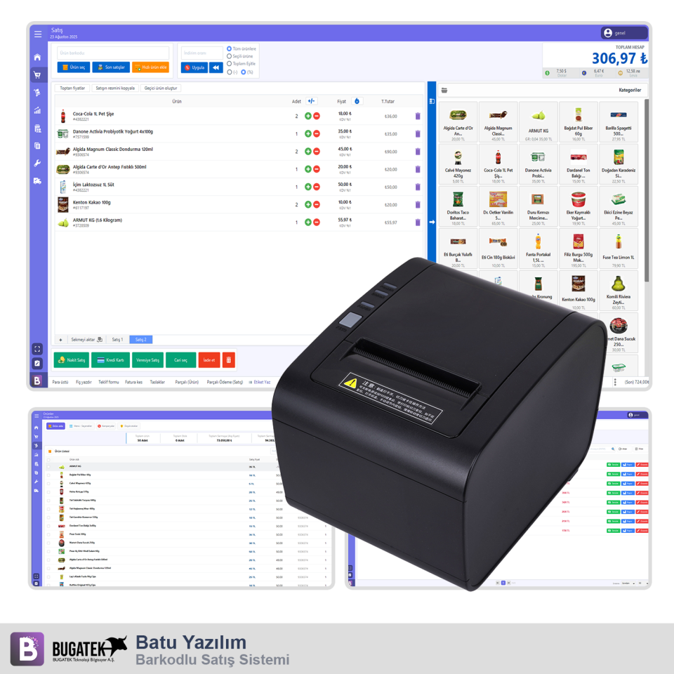 Batu Yazılım Barkodlu Satış Sistemi + Fiş Yazıcı (v1 - Yıllık Lisans)