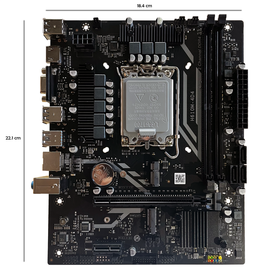 BUGATEK H610M SOKET 1700 DDR4 3200MHZ HDMI VGA M.2 USB3.2 1x 1G LAN mATX Anakart