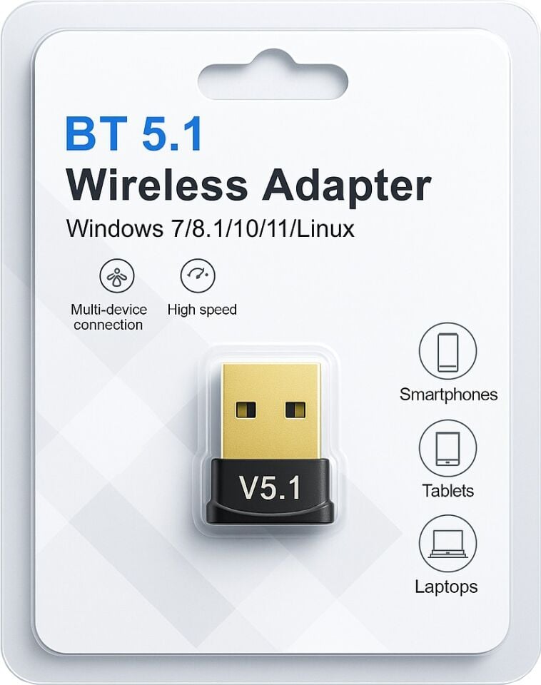 Bugatek Bluetooth Adaptör Dongle Mini USB Alıcı Verici 5.1 V
