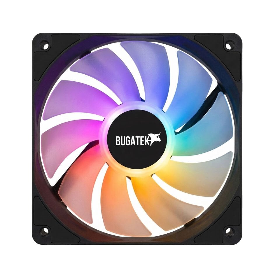 Bugatek Rainbow Pc Soğutma Fanı V2 12 V Rgb 4 Pinli 12 cm Sessiz Kasa Fan