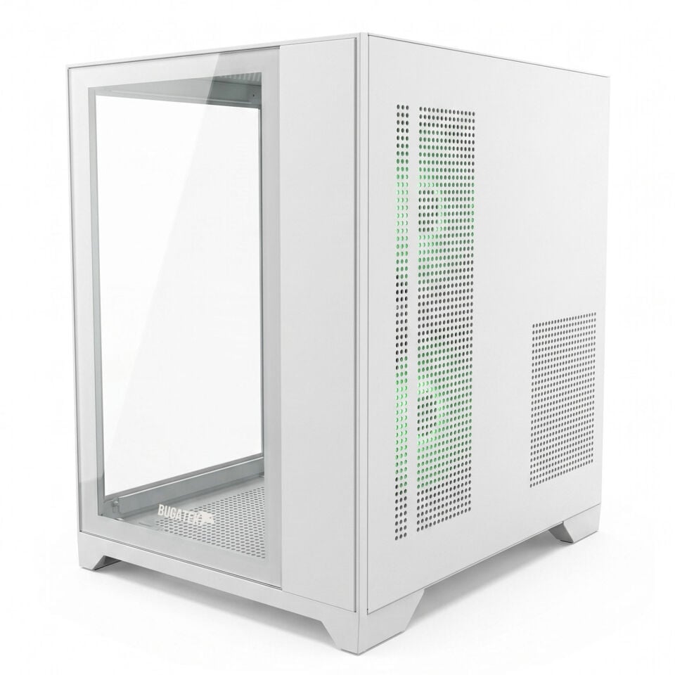BUGATEK AY-BUKE M-ATX RGB Temperli Cam Beyaz Gaming Bilgisayar Kasası