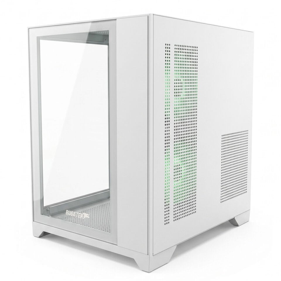 BUGATEK AY-BUKE M-ATX RGB Temperli Cam Beyaz Gaming Bilgisayar Kasası