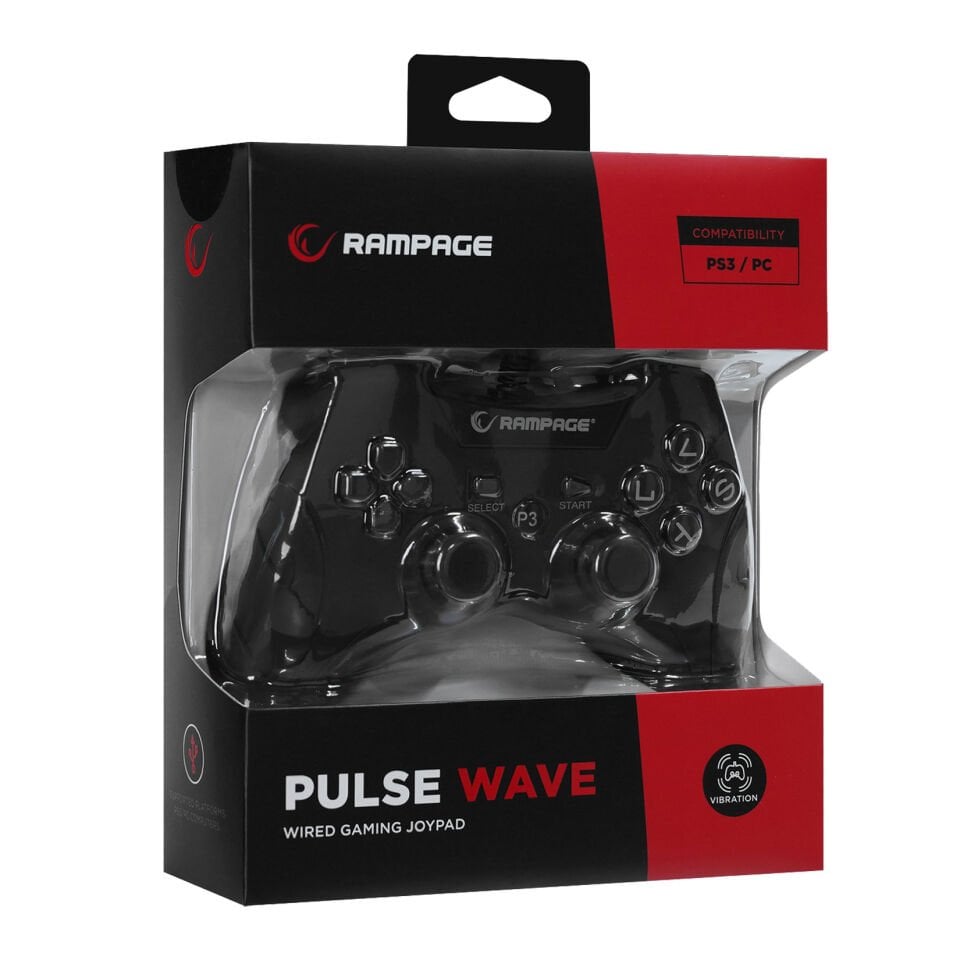 Rampage Pulse Wave PS3/PC X INPUT Siyah USB 1.8m Joypad